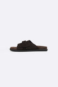 COFFEE CLASSIC LEATHER SLIDES