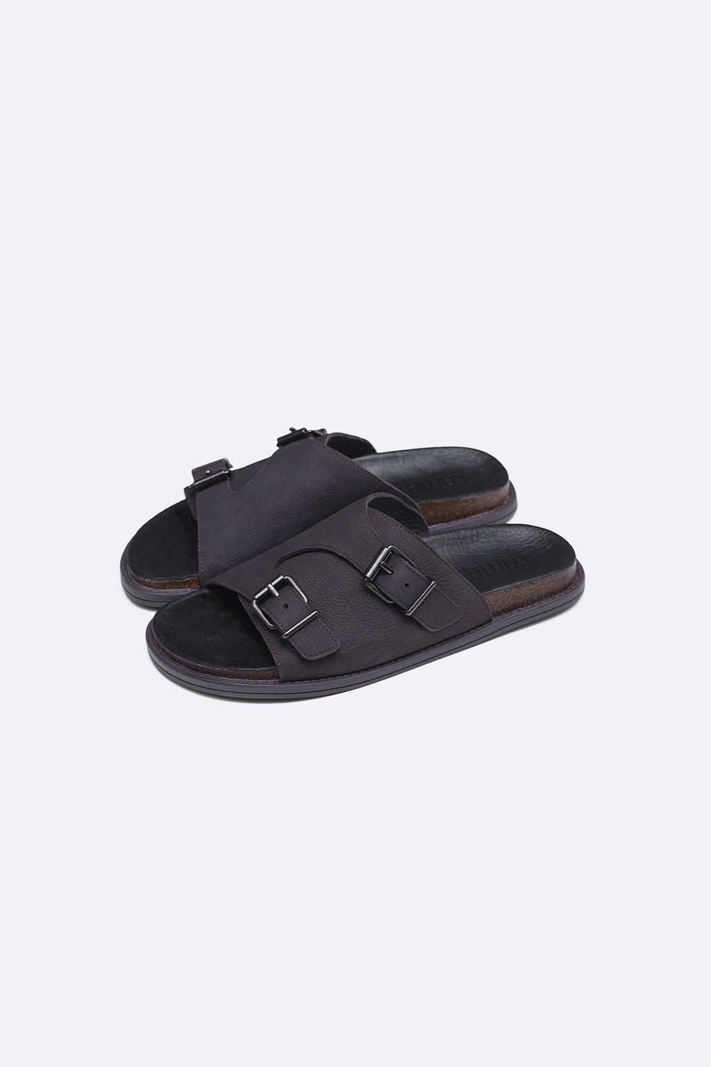 COFFEE VANTA LEATHER SLIDES