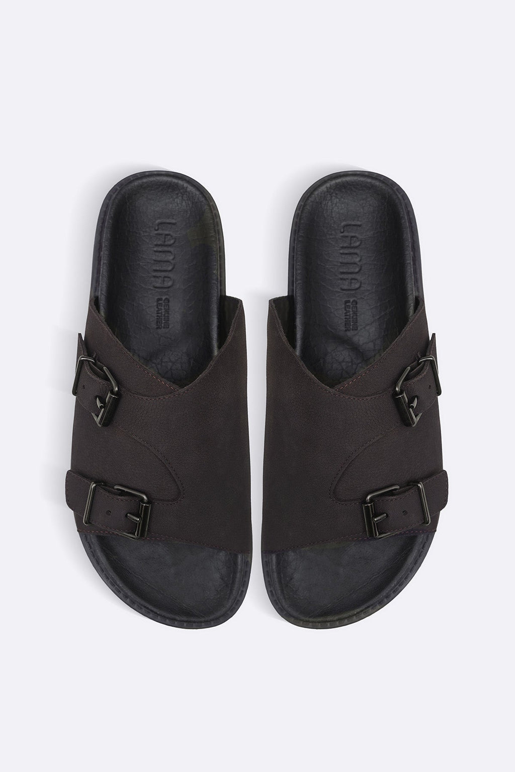 COFFEE VANTA LEATHER SLIDES
