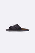COFFEE VANTA LEATHER SLIDES