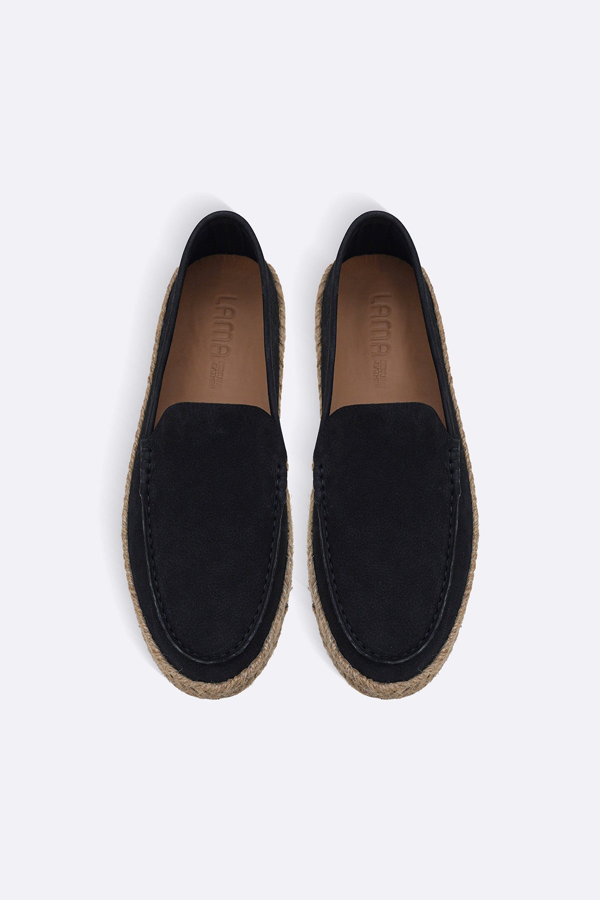 BLACK LEATHER SUMMER ESPADRILLES