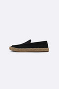 BLACK LEATHER SUMMER ESPADRILLES