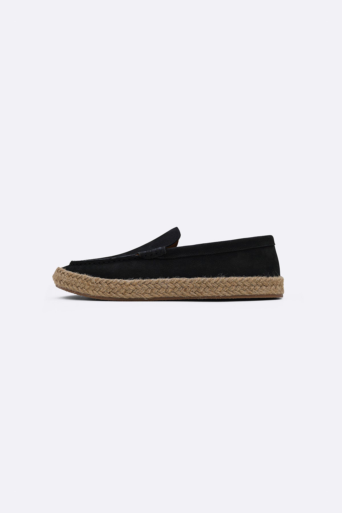 BLACK LEATHER SUMMER ESPADRILLES