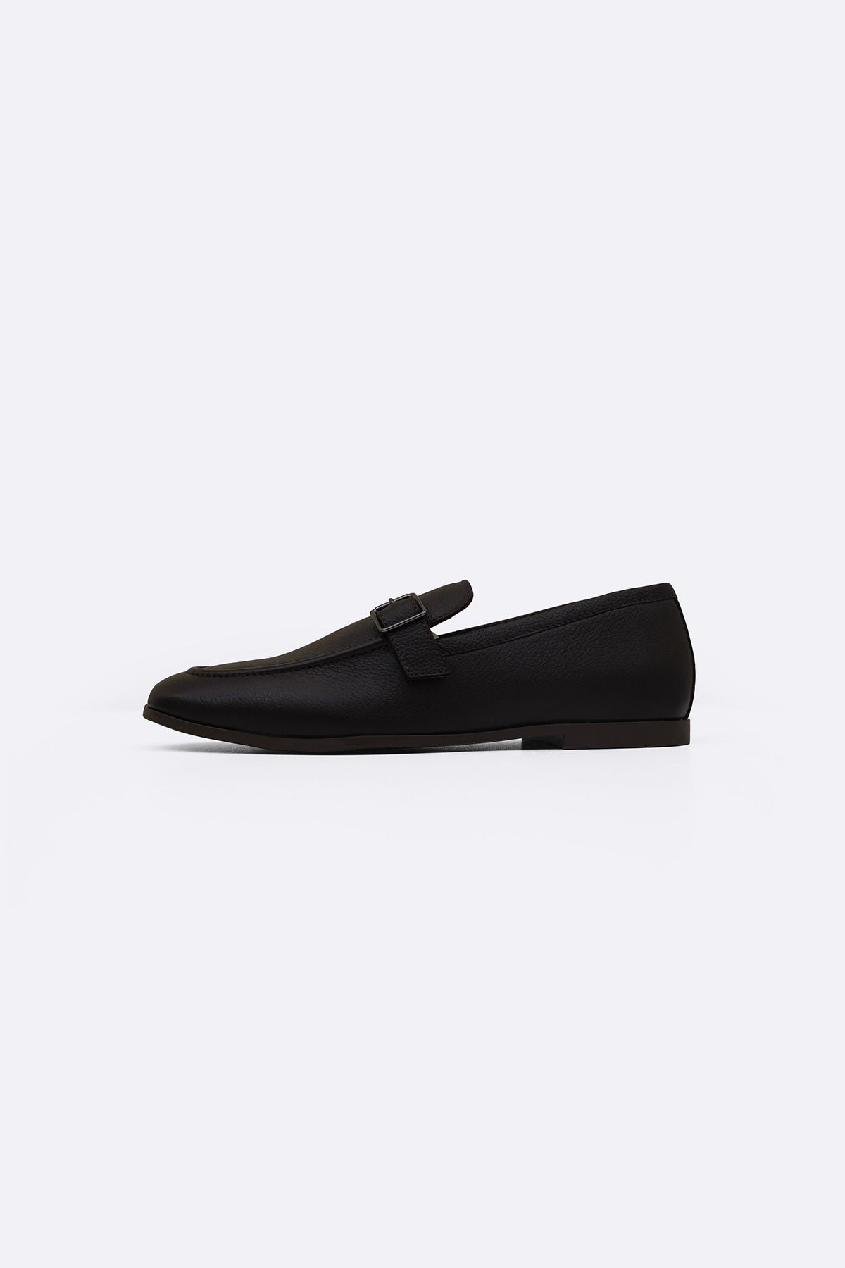 DARK BROWN SMART BUCKLE LOAFERS