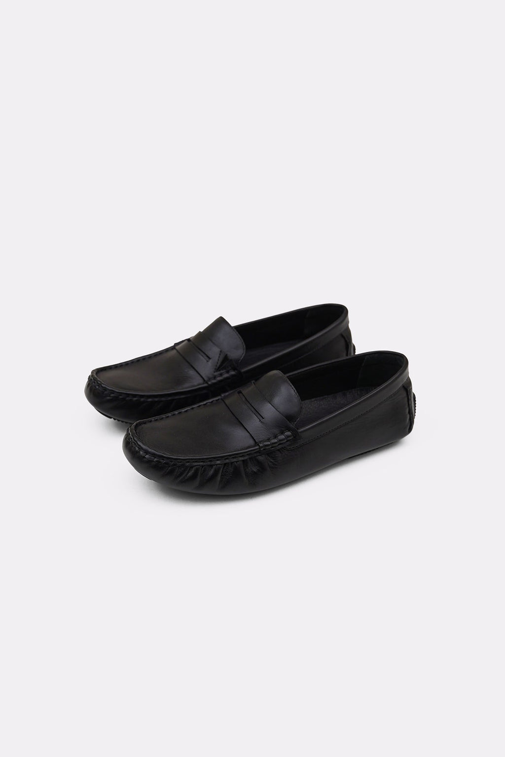BLACK NAPPA LEATHER DRIVING MOCCASINS