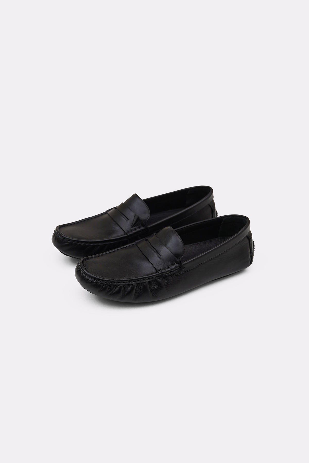 BLACK NAPPA LEATHER DRIVING MOCCASINS