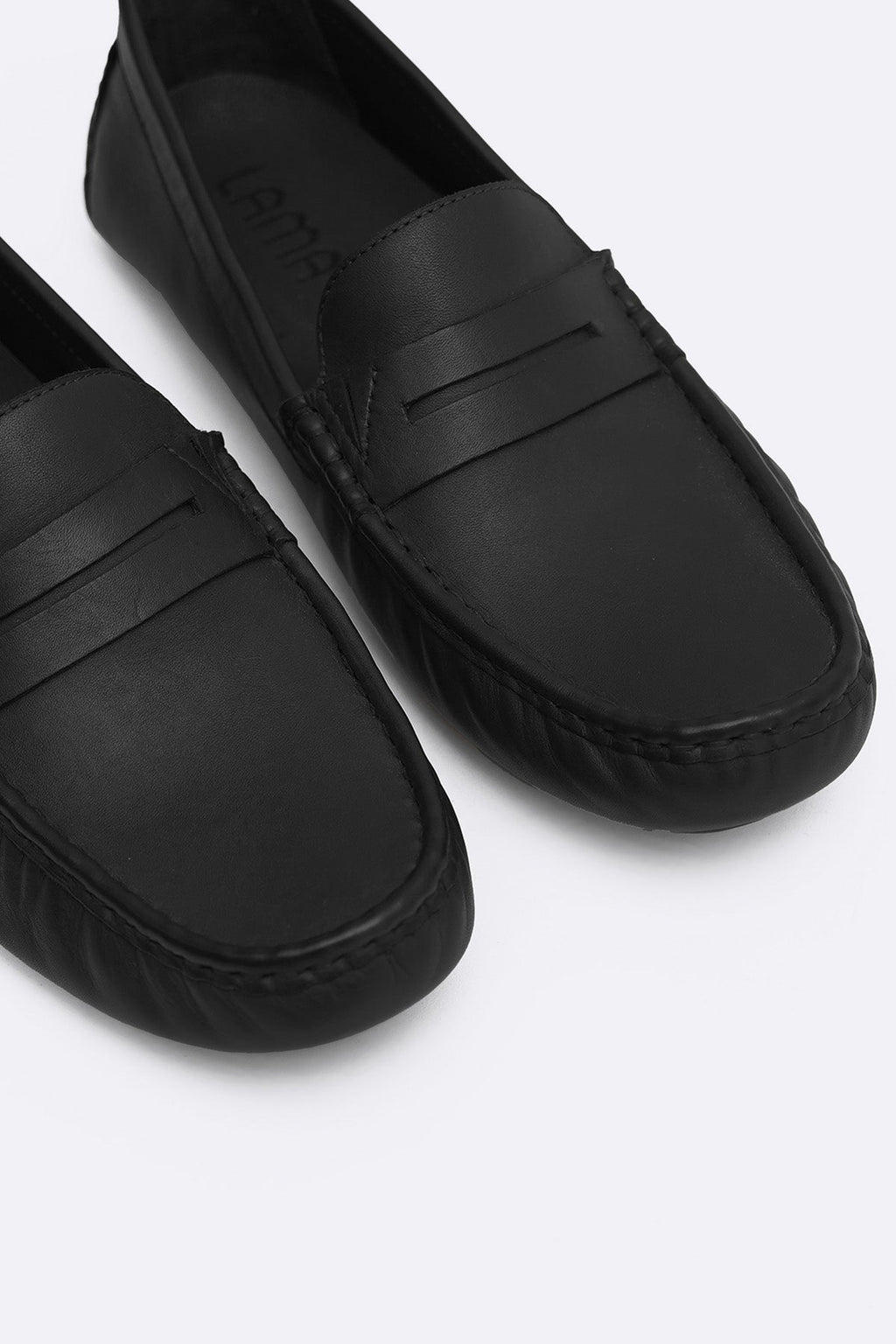 BLACK NAPPA LEATHER DRIVING MOCCASINS
