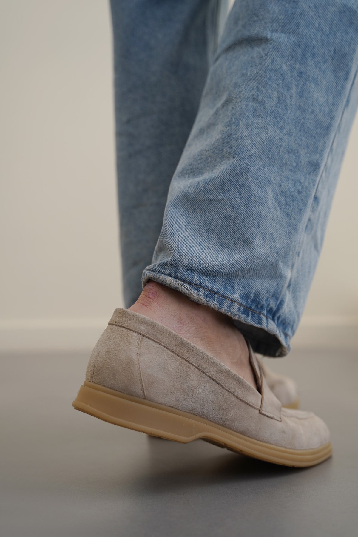 SAND GOAT SUEDE PENNY LOAFERS
