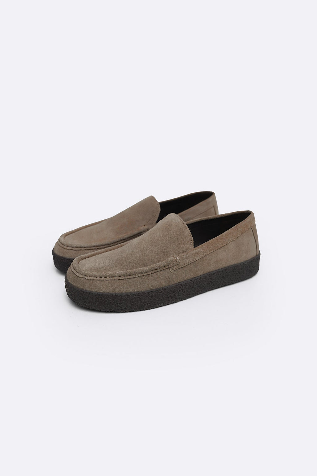 SAND SUEDE LEATHER SLIP-ON LOAFER