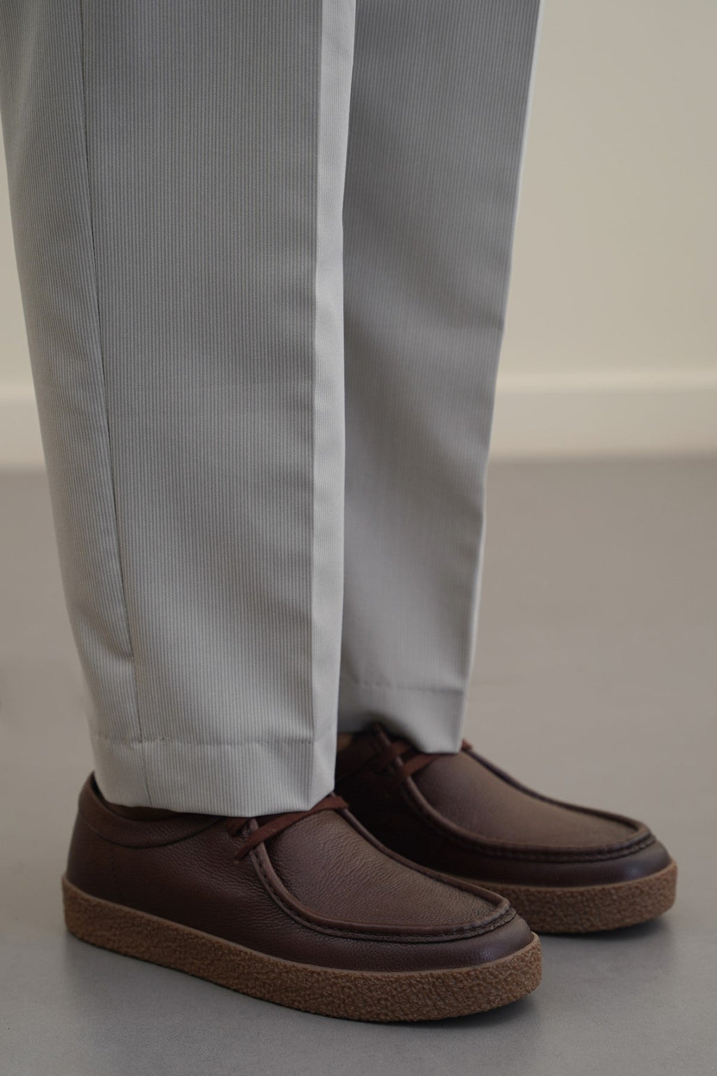 BROWN CASUAL MOC-TOE SHOES