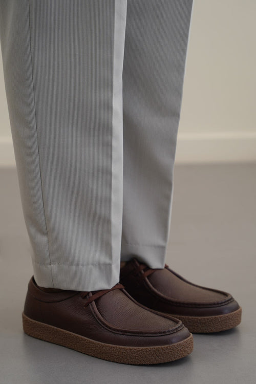 BROWN CASUAL MOC-TOE SHOES