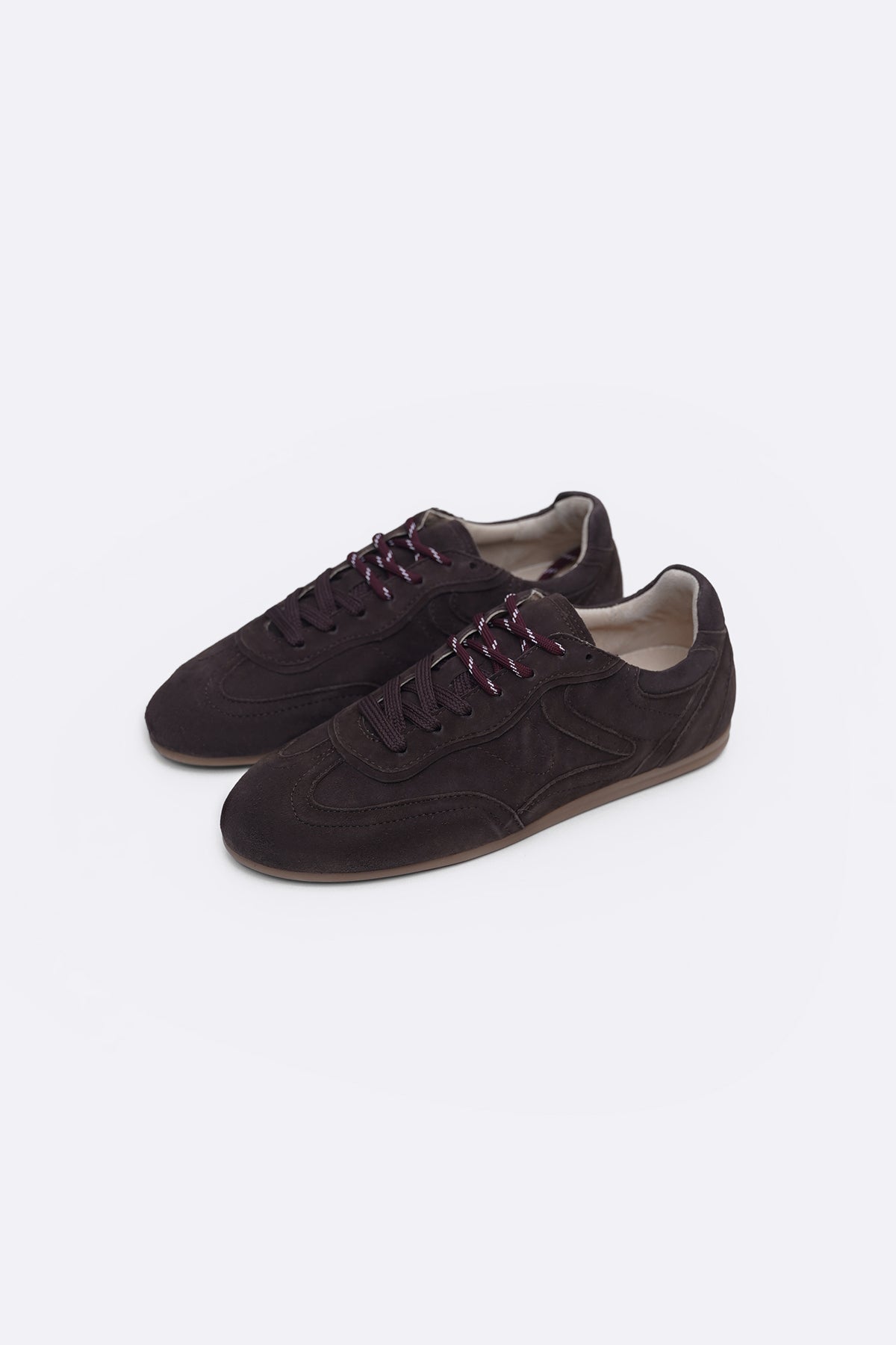 CHOCOLATE LEATHER 2-LACE SNEAKERS