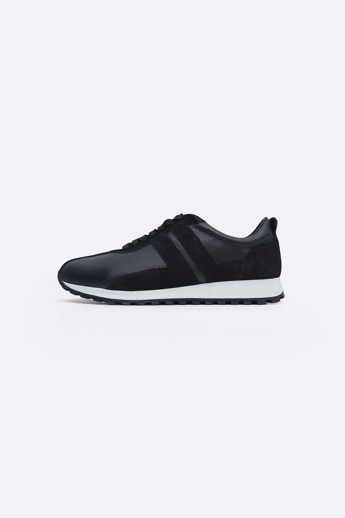 BLACK LEATHER COMBO LIFESTYLE SNEAKERS