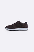 DARK BROWN LIGHTWEIGHT LACE-UP SUEDE SNEAKERS
