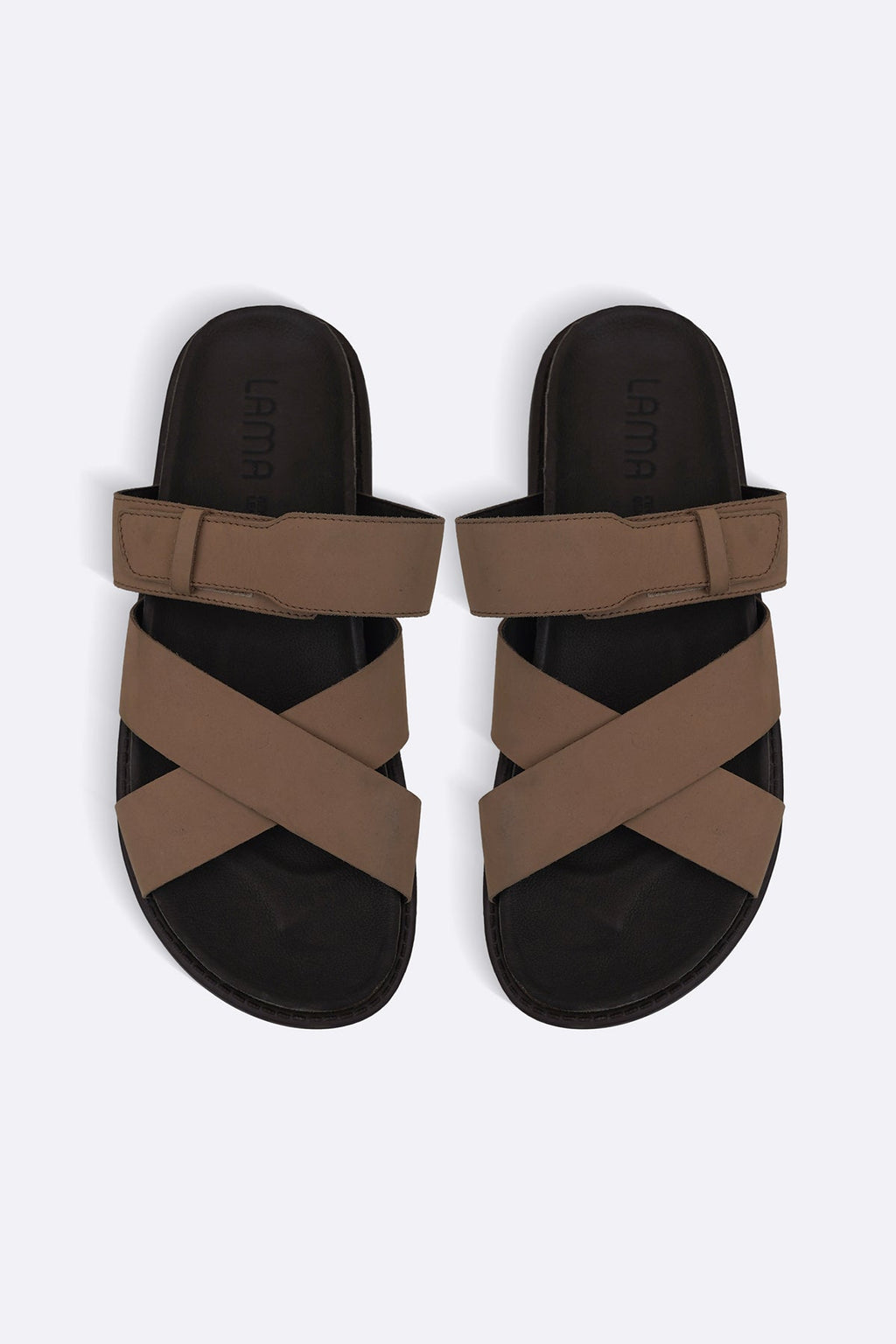 TAUPE STRAPPY CASUAL SLIDES