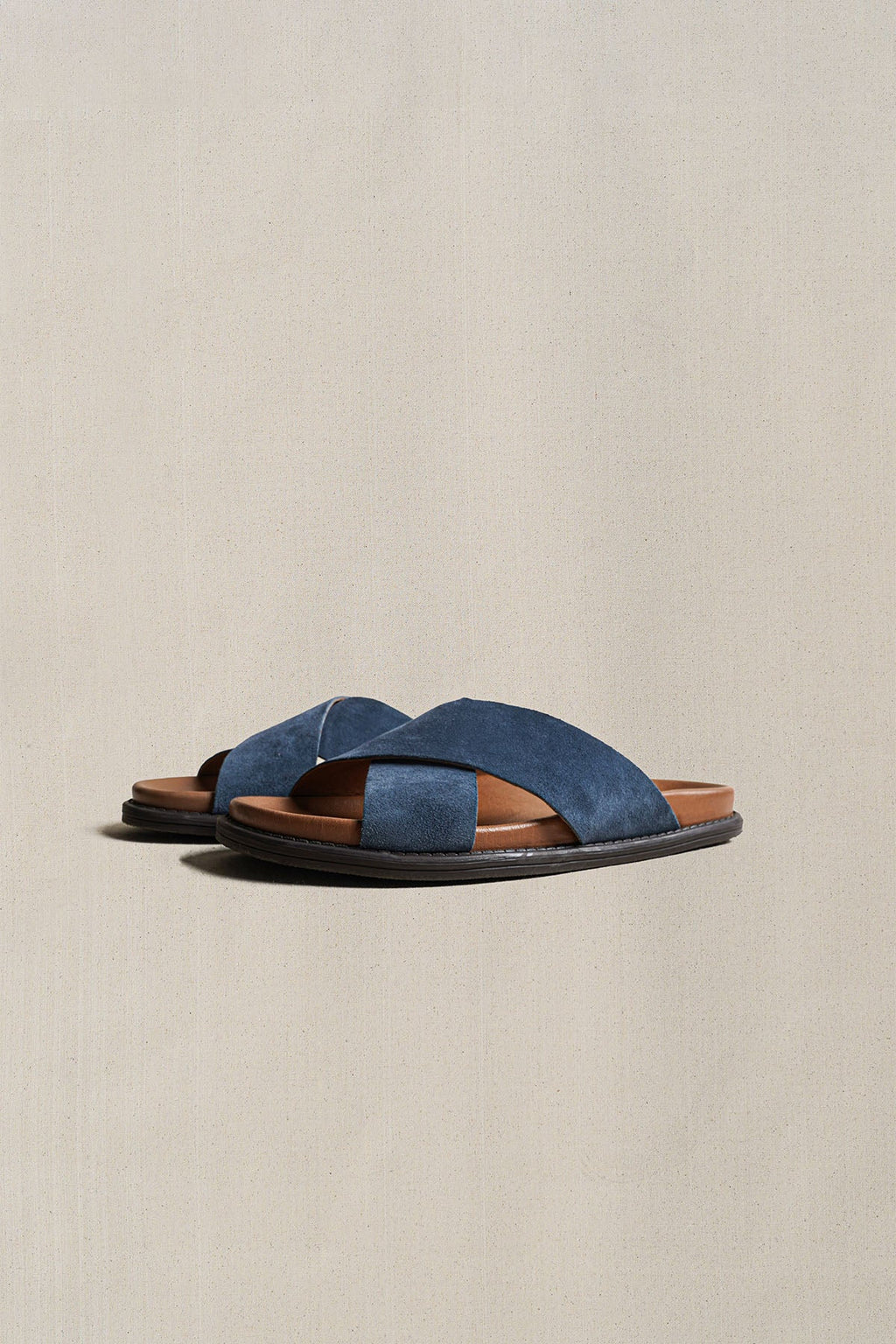 LIGHT BLUE NOMAD LEATHER SLIDES