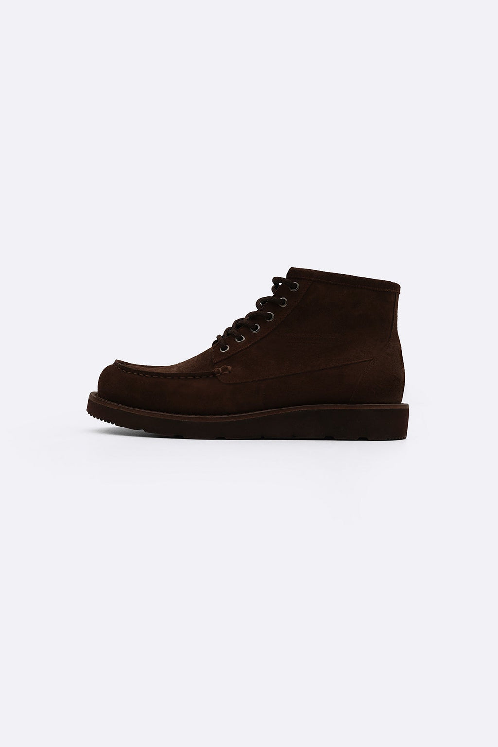 DARK BROWN SUEDE HIGH-ANKLE BOOT