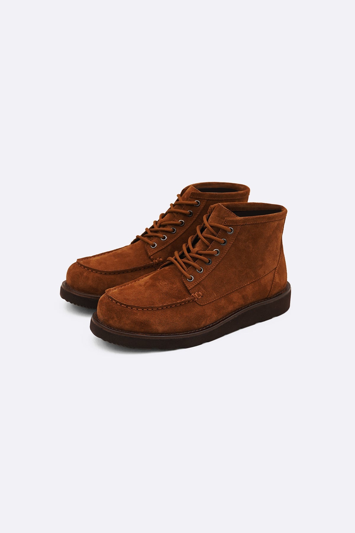 BROWN SUEDE HIGH-ANKLE BOOT