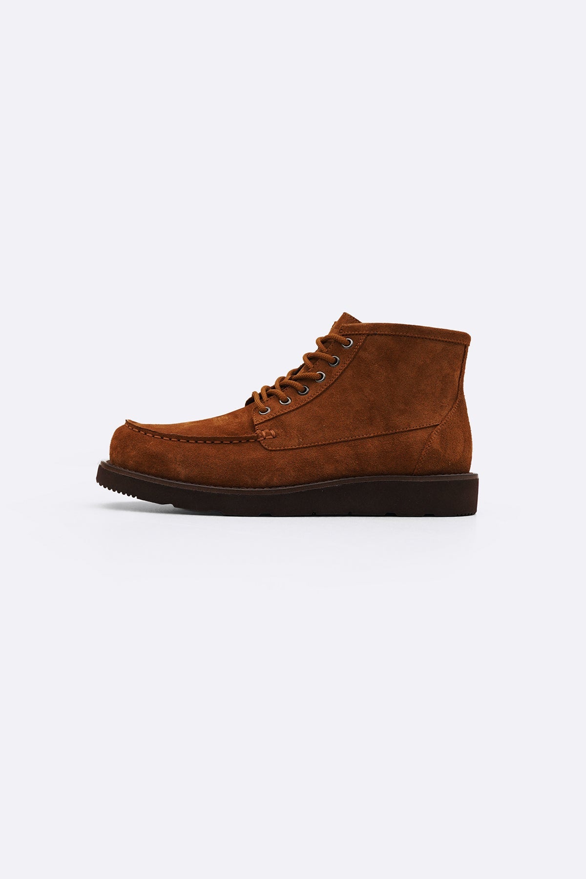 BROWN SUEDE HIGH-ANKLE BOOT