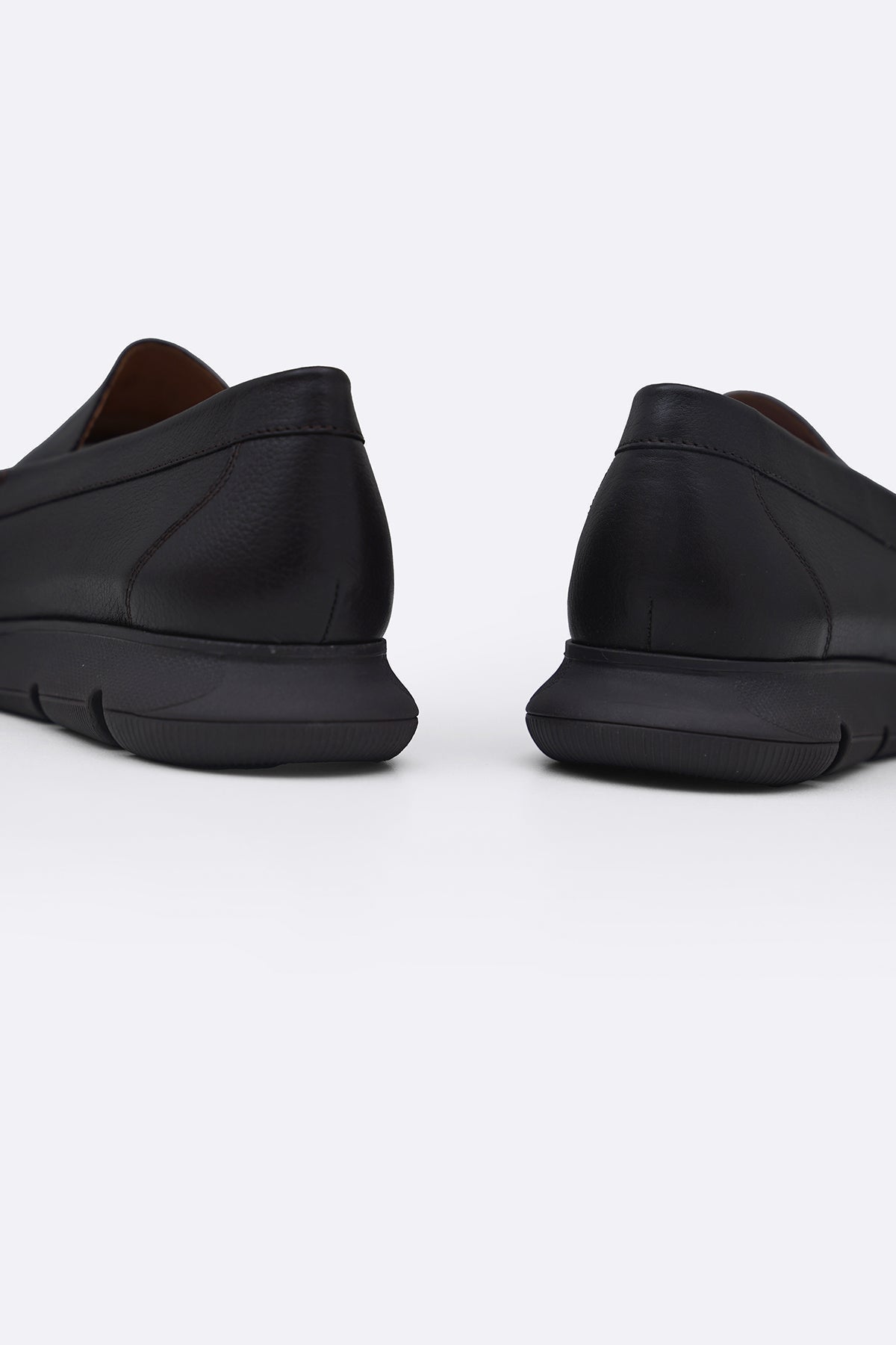 DARK BROWN AIR-SOLE LEATHER LOAFERS