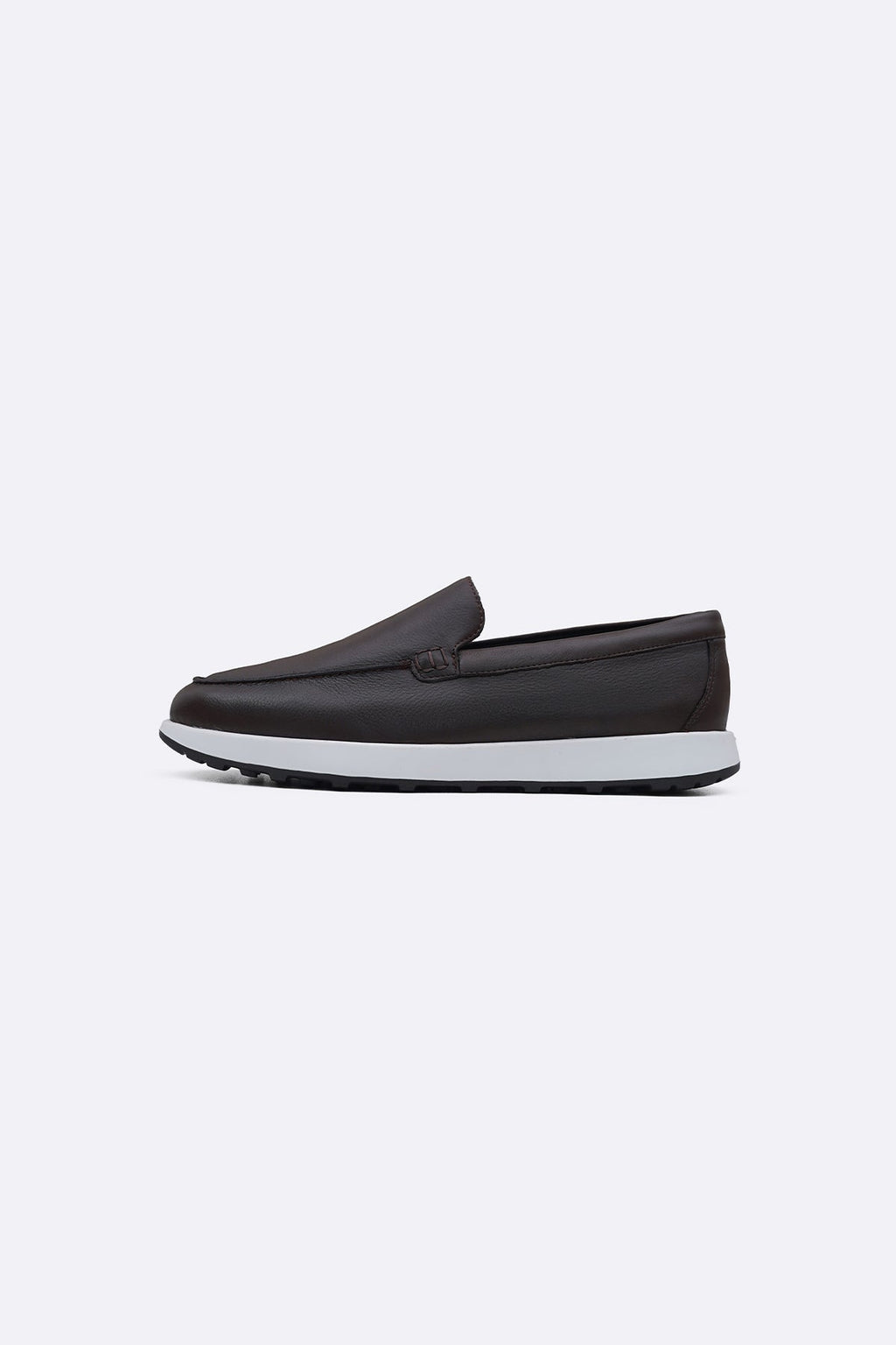 COFFEE AIR LEATHER LOAFERS