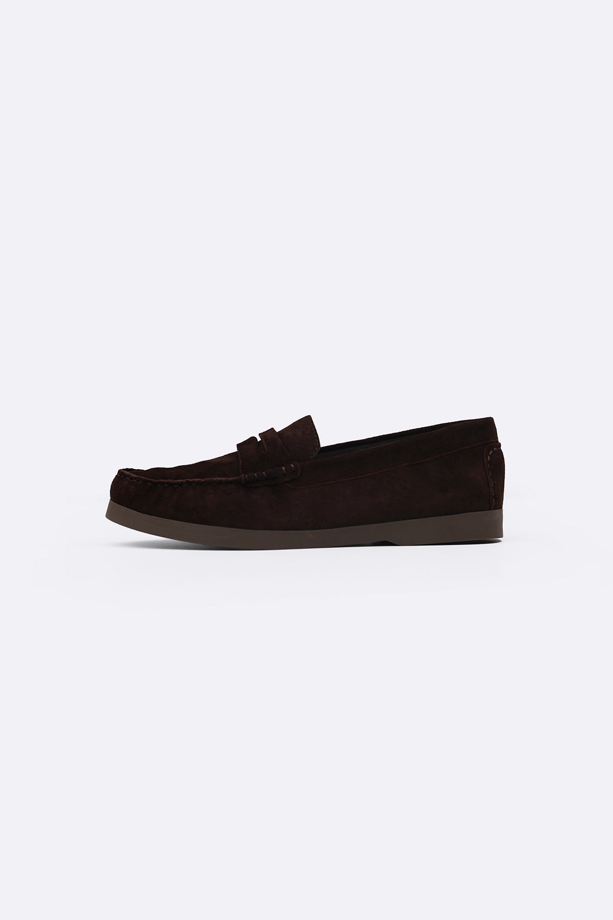 COFFEE GOAT SUEDE LEATHER LOAFERS