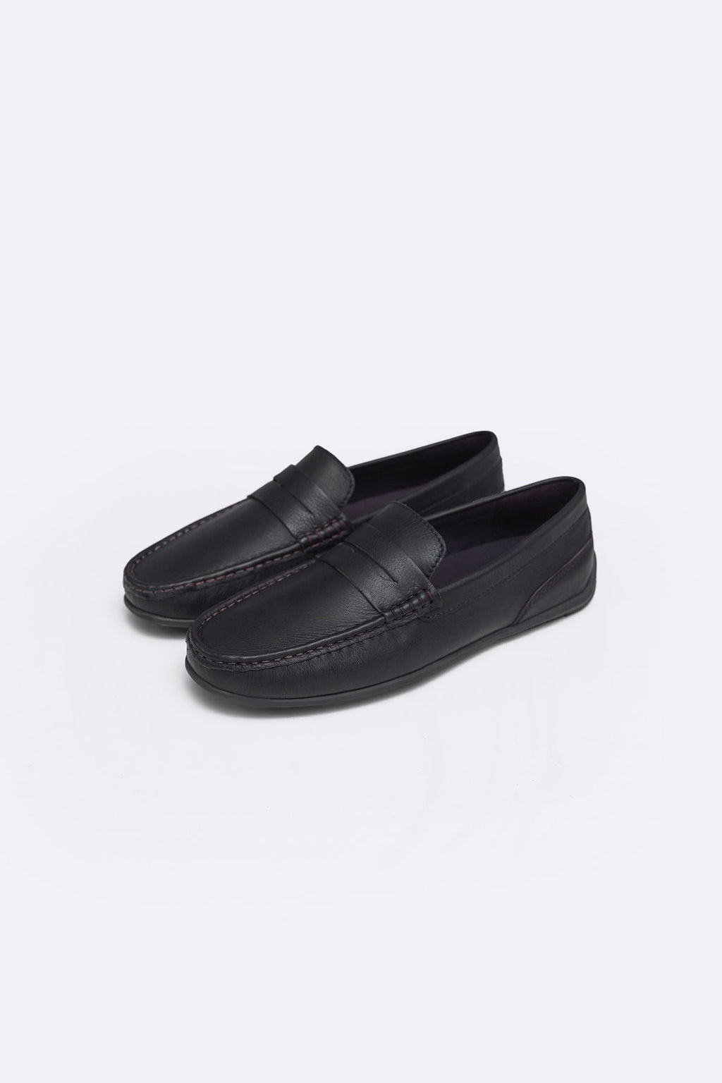 BLACK COMFORT REAL LEATHER MOCCASIN
