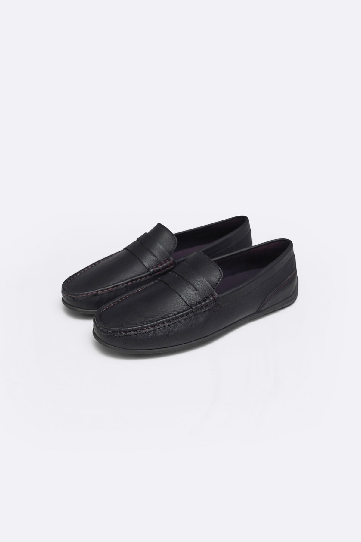 BLACK COMFORT REAL LEATHER MOCCASIN
