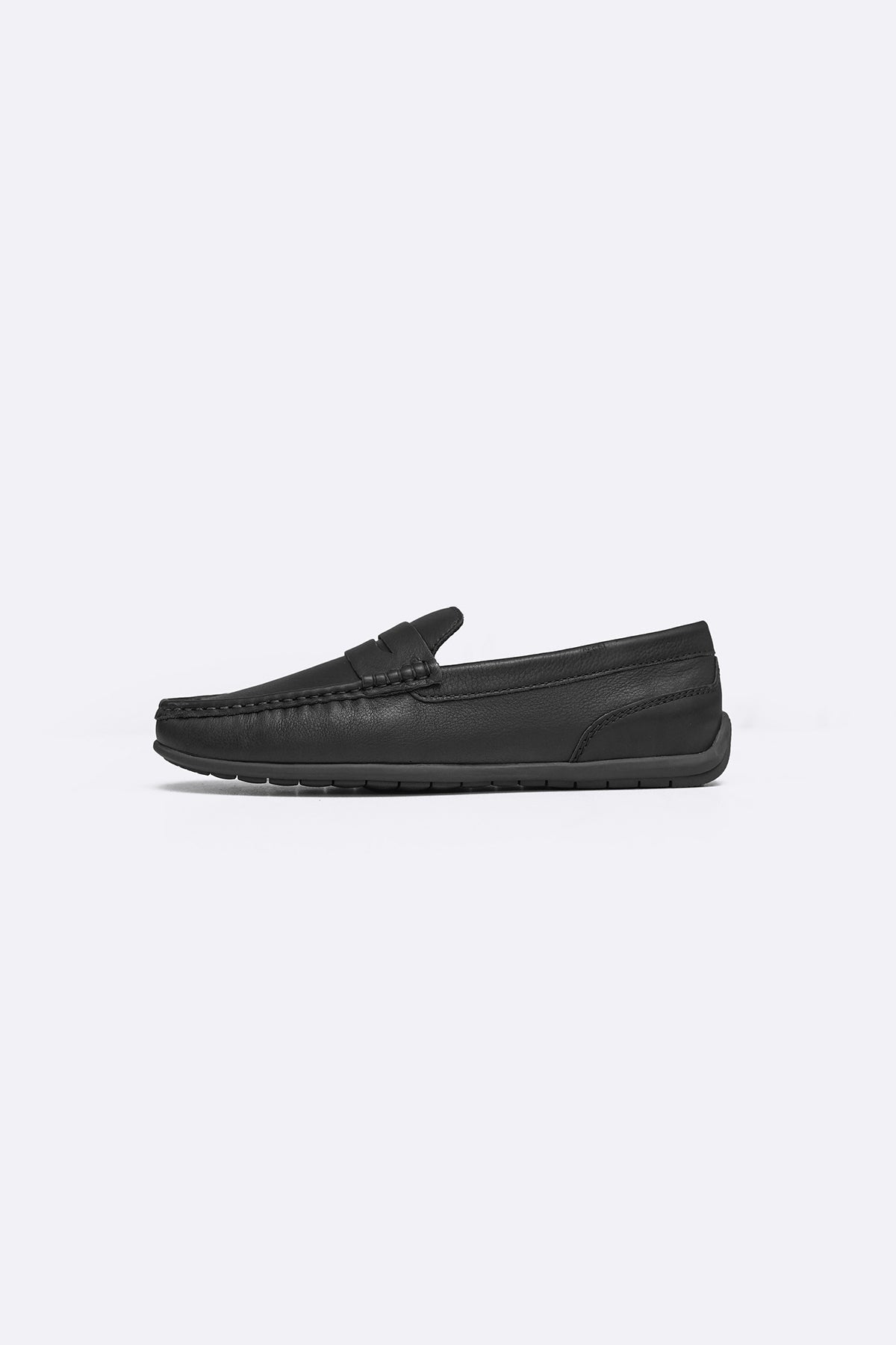 BLACK COMFORT REAL LEATHER MOCCASIN