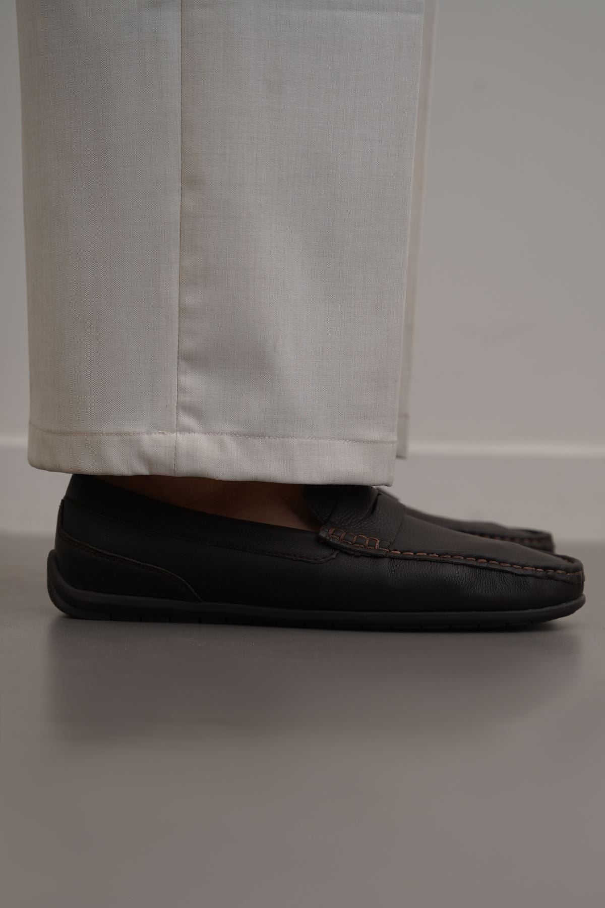 DARK BROWN COMFORT REAL LEATHER MOCCASIN