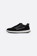 BLACK AIR LEATHER SNEAKERS