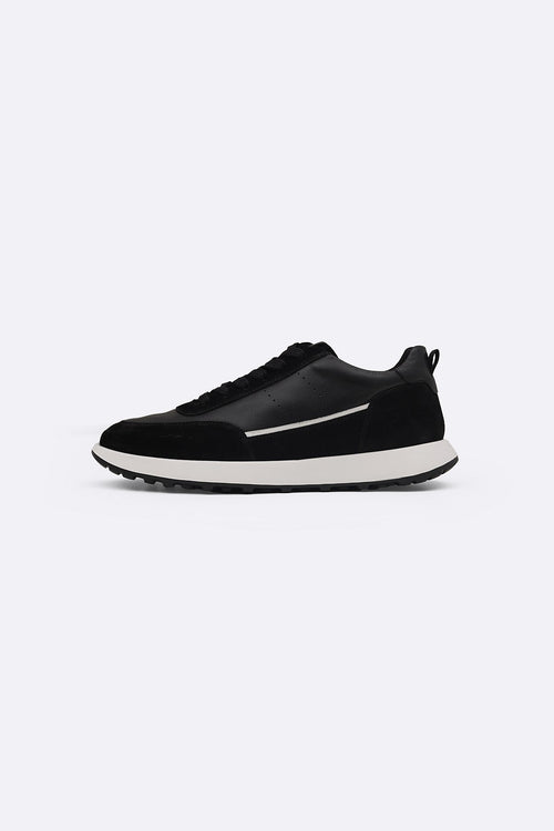 BLACK AIR LEATHER SNEAKERS