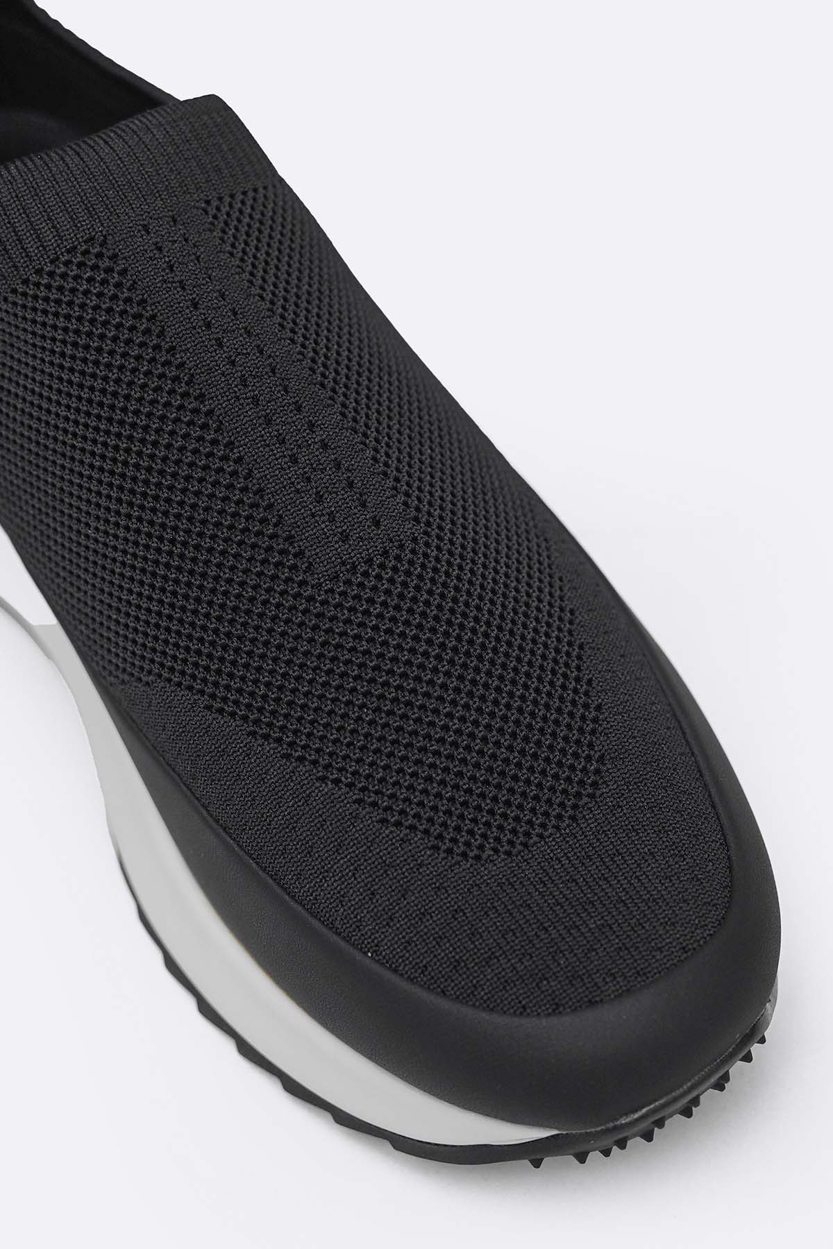 BLACK SOCK-FIT CASUAL SNEAKERS
