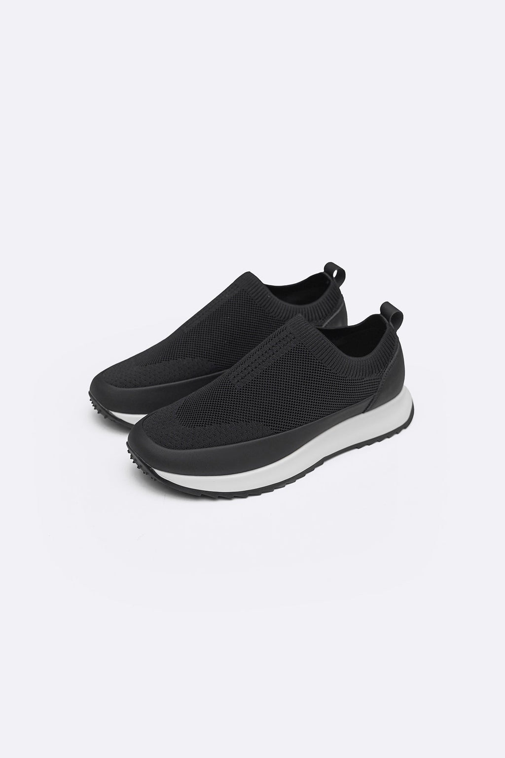 BLACK SOCK-FIT CASUAL SNEAKERS