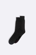 BLACK MERCERIZED HIGH SOCKS