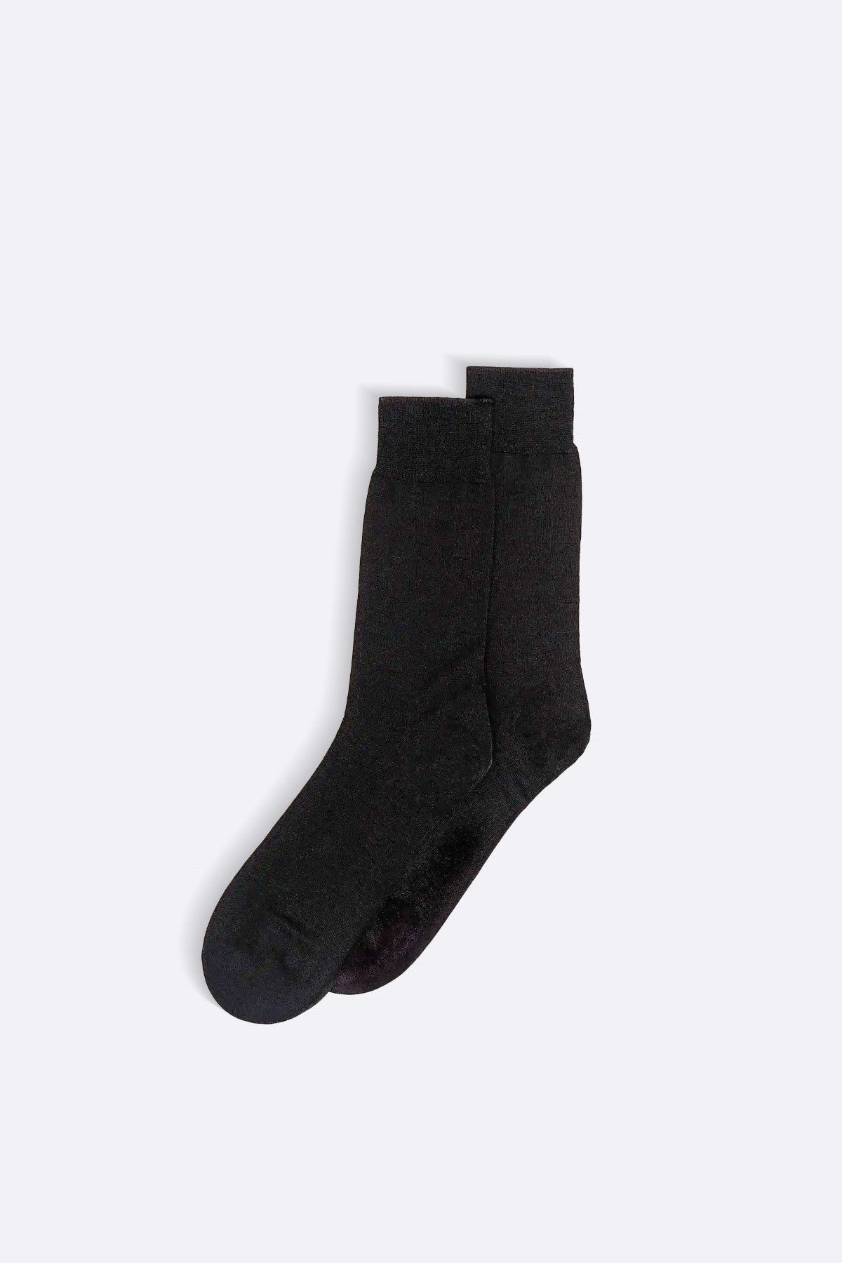 BLACK MERCERIZED HIGH SOCKS