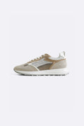 KHAKI COLORBLOCK LEATHER SNEAKERS