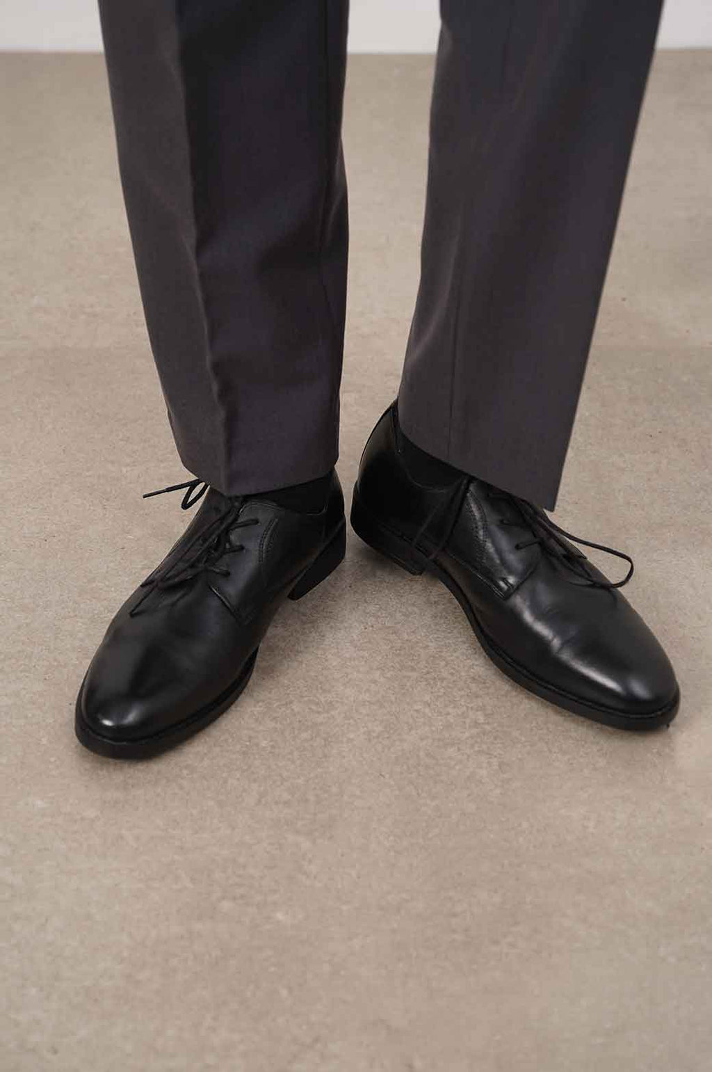 BLACK FORMAL LEATHER DERBY