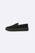 ALL BLACK LEATHER PENNY LOAFERS
