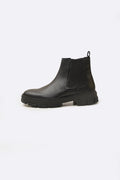 BLACK CHUNKY LEATHER BOOTS