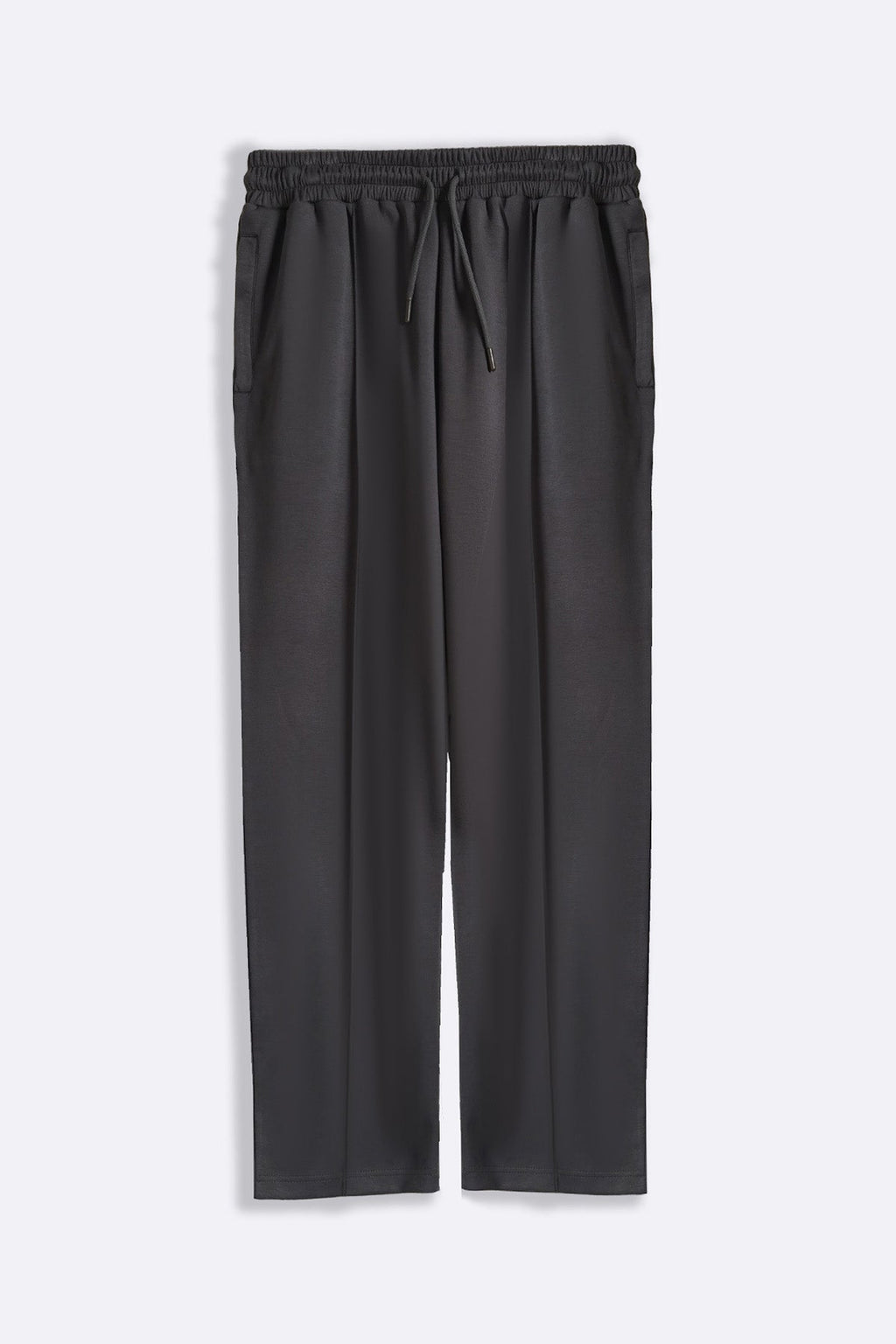 CHARCOAL STRAIGHT KNITTED PANTS
