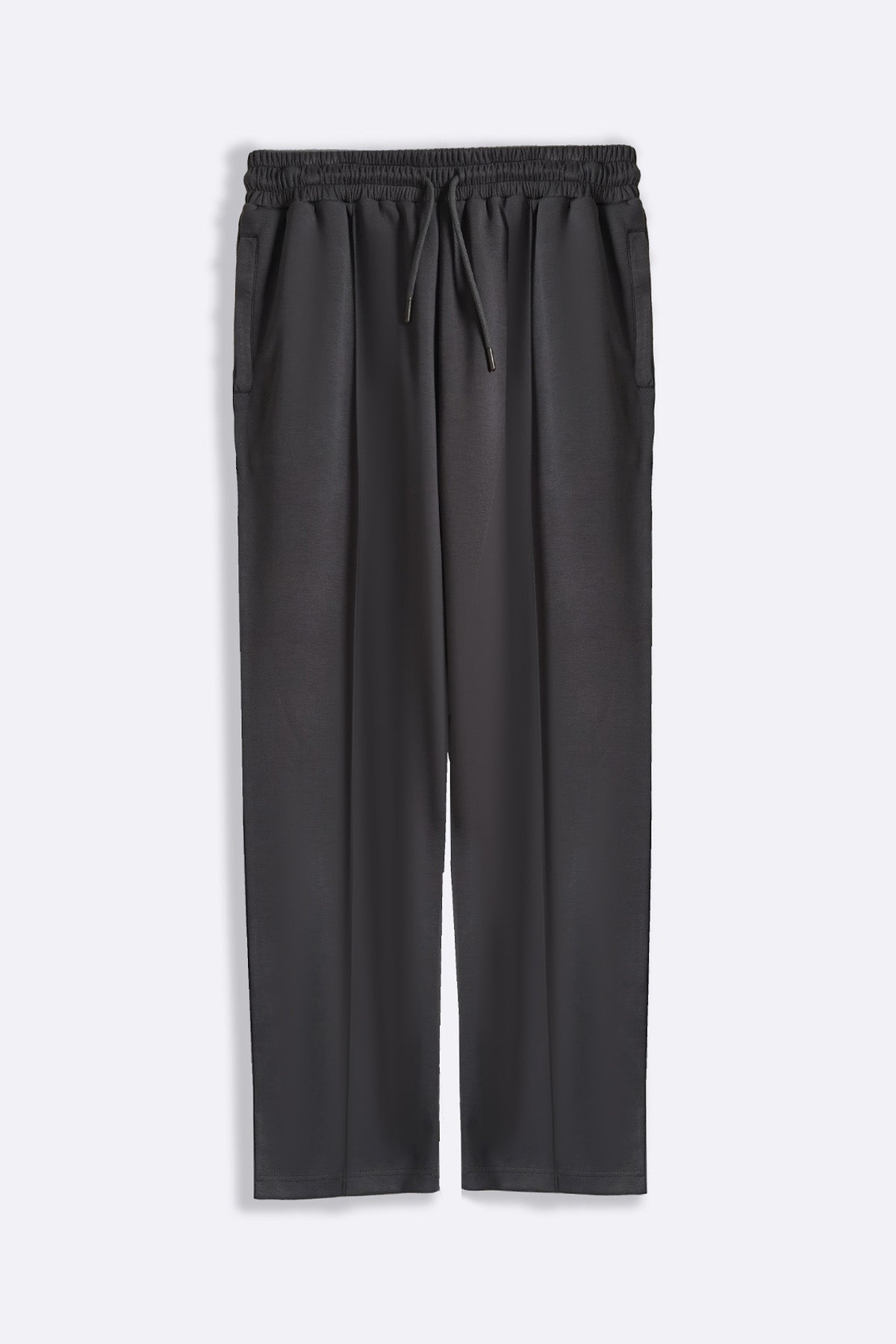 CHARCOAL STRAIGHT KNITTED PANTS