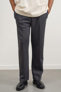 CHARCOAL STRAIGHT KNITTED PANTS