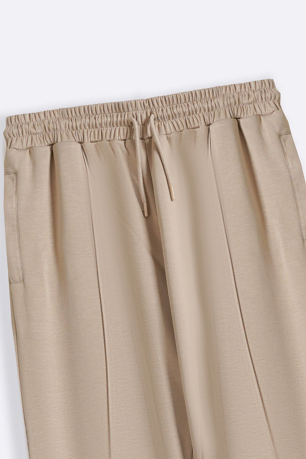 KHAKI STRAIGHT KNITTED PANTS
