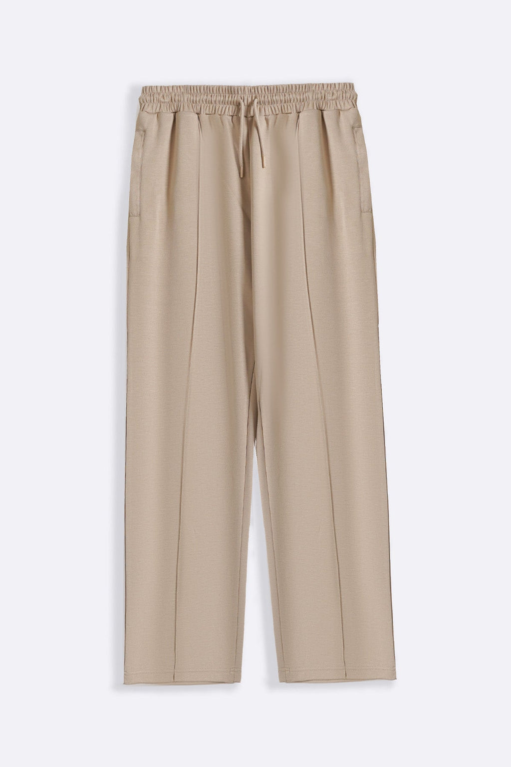 KHAKI STRAIGHT KNITTED PANTS