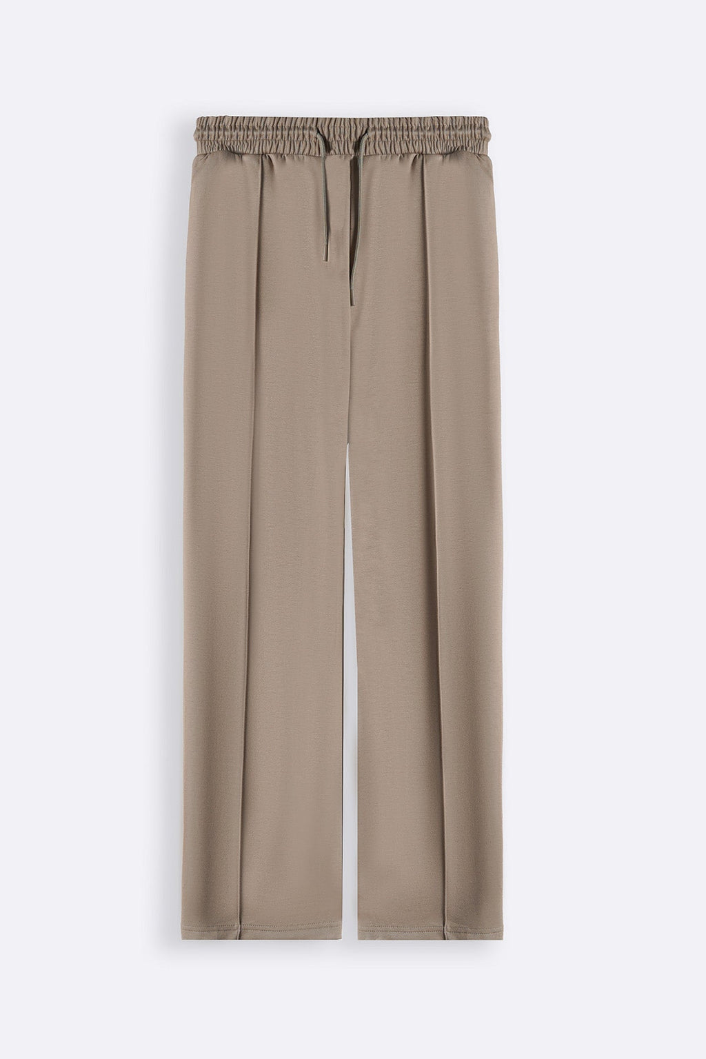 TAUPE STRAIGHT KNITTED PANTS
