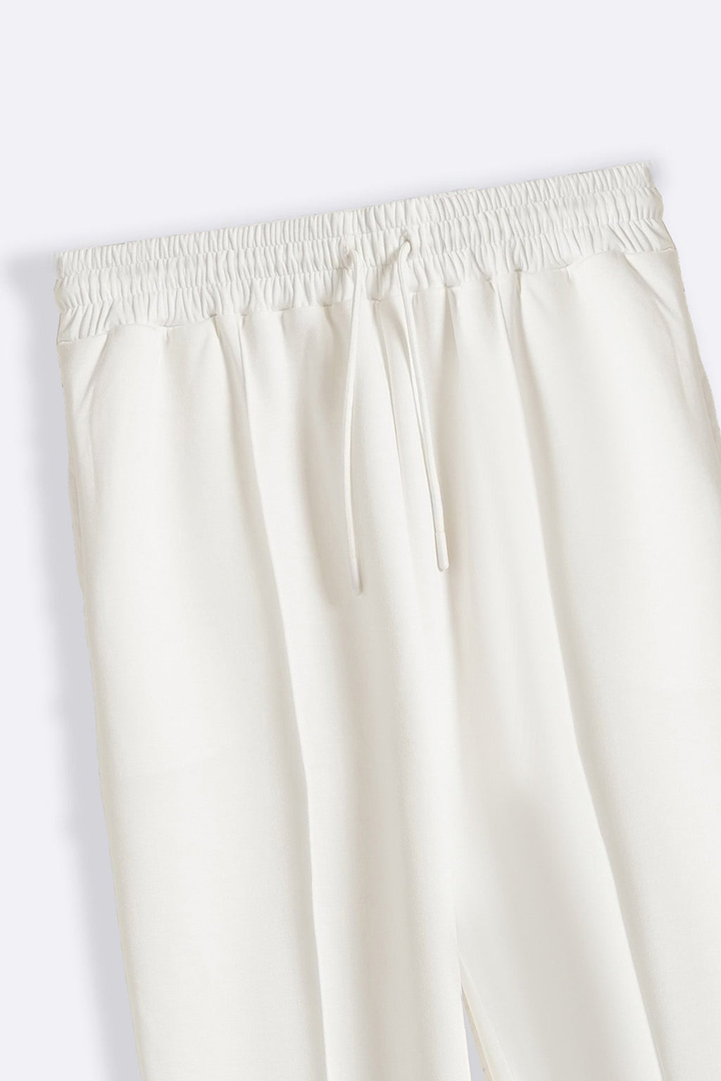 WHITE STRAIGHT KNITTED PANTS