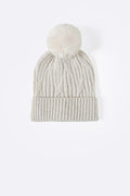 TAUPE CABLE KNIT BEANIE