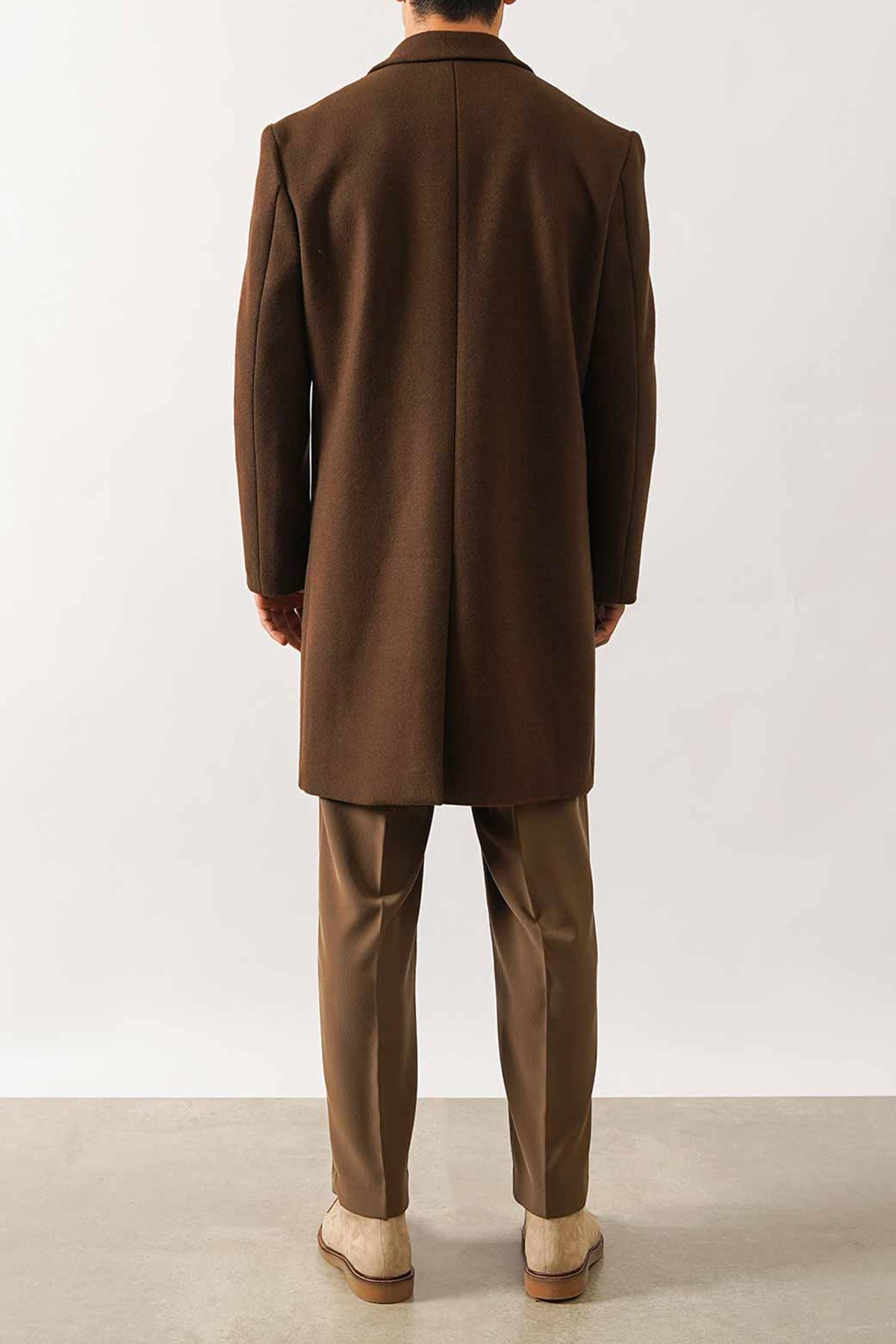 COFFEE WOOL BLEND COAT