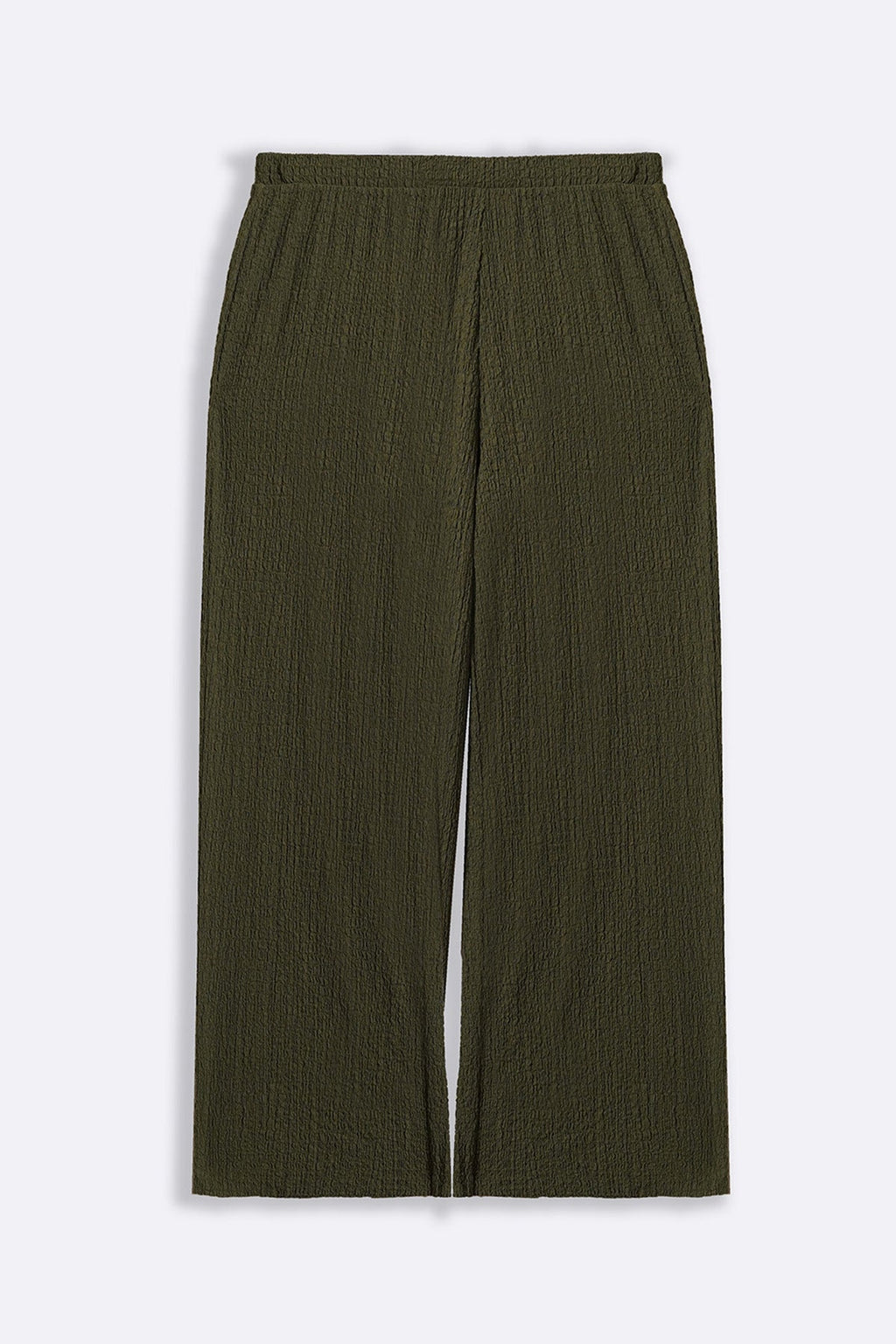 GREEN TEXTURED STRETCHY PANTS